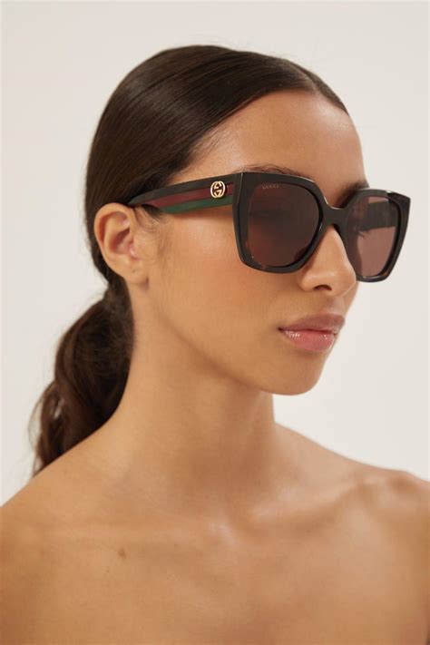 gucci havana sunglasses women's|gucci oversized square sunglasses.